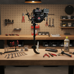 Moteur hors-bord portable et léger à essence 7,5 CV 2 temps avec commande par timon pour petits bateaux et bateaux d'accompagnement - Product Image 1