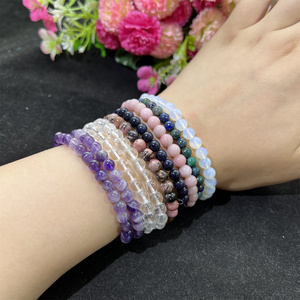 Tinh Thể Tự Nhiên Vòng Đeo Tay Chữa Bệnh Đá Đồ Trang Sức Đá Quý Thạch Anh Tím 6 Mm Bead Rose Quartz Vòng Đeo Tay - Product Image 2