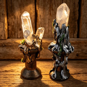 Lámpara de Cuarzo Transparente Natural CrystalHola al por Mayor, Adorno de Altar de Cristal, Regalo Decorativo de Moda para Sanación - Product Image 2