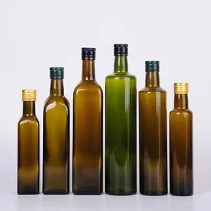 250 مللي ، 500 مللي ، 750 مللي الأخضر الداكن مربع فارغة marasca الزجاج زجاجة زجاجة زيت الزيتون للبيع
