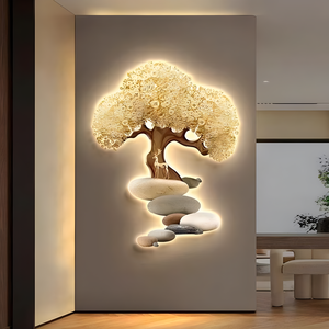 Sang trọng cây vàng Nhà phòng khách kiểu dáng của nhà thiết kế phong cách 3D wallart sơn sản phẩm mới thiết kế Tường Đèn Led trang trí - Product Image 3