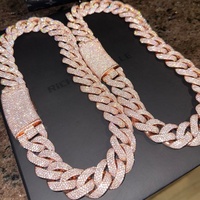 Cadena Cubana de Plata Pesada con Incrustaciones de Diamantes de Imitación Moissanite VVS de 5-6 Filas, Collar para Hombre, Joyería Hip-hop