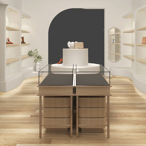 Cao cấp tùy chỉnh-thực hiện kệ trưng bày cho giày da hàng hóa túi quần áo cửa hàng đảo tủ công ty <span class=keywords><strong>showroom</strong></span> tủ đèn - Product Image 4