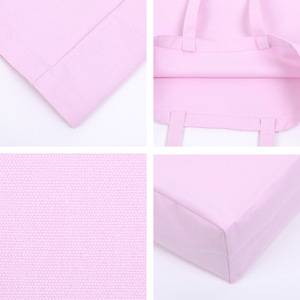 Borsa Tote in Tela Naturale Personalizzabile con Logo Stampato, Grande Capacità, Riutilizzabile, Rosa e Viola - Product Image 5