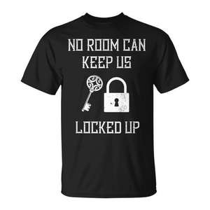 Ninguna habitación puede contenernos: Camiseta para equipo de jugadores de Escape Room - Product Image 1