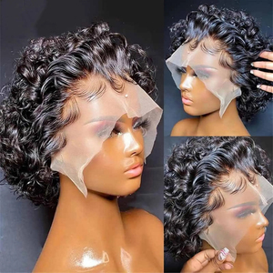 Parrucca Pixie Cut con Frontale in Pizzo 13X4, Parrucche in Capelli Umani con Pizzo Trasparente per Donne, Colore Naturale Brasiliano - Product Image 2
