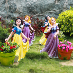 Statue de la Princesse Blanche-Neige et des Sept Nains en Résine Taille Réelle, Sculpture en Fibre de Verre pour Parc à Thème, Décoration de Jardin Extérieur, Usage Commercial - Product Image 3
