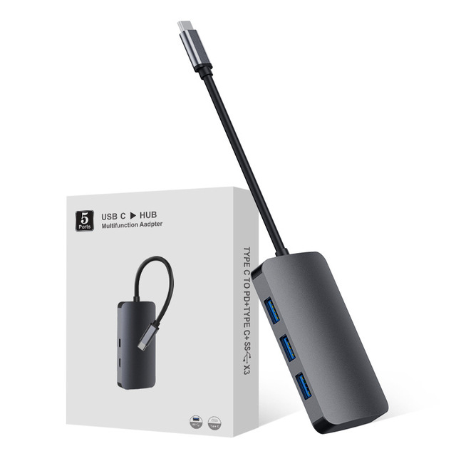 High Quality Usb Hub 3.0 Aluminium Alloy Housing Usb Docking Station with PD Charging High Speed Expansion Type c Hub