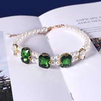 Collier pour chat en perles, collier pour animal de compagnie en strass, accessoires de costume de luxe pour chat