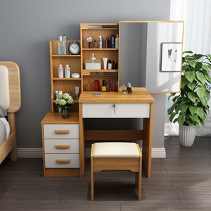 Modern Sürgülü Aynalı Makyaj Masası, LED Makyaj Lambası ile, Yatak Odası Makyaj Alanı için Tuvalet Masası - Product Image 6
