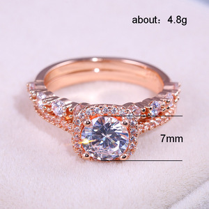Rose Tone Ring Set for Women Elegant Proposal Fashion Party Finger Accessory Gift - Product Image 5