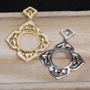 เครื่องประดับเงินวินเทจ DIY ต่างหูแบบเข็มกลัด ประดับมุกมาเบ 12.8-13 มม. ด้ามจับแบบกลวง จี้เงินแท้ S925 เครื่องประดับแฟชั่น 5751 - Product Image 3