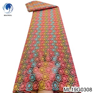 Beautifical Phi Lces Vải Mới Nhất Thêu Nigeria Nước Hòa Tan Lưới Vải Ren Cho Phụ Nữ Ăn Mặc 5Yards ML19g03 - Product Image 5