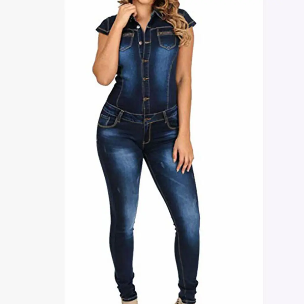 Macacão feminino jeans, elegante, jeans longo, vestidos casuais para mulheres