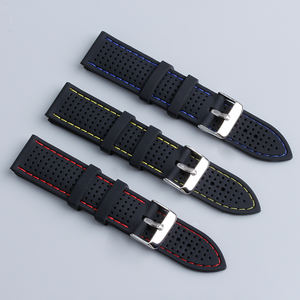 Correas de Reloj de Silicona <span class=keywords><strong>para</strong></span> Buceo de 20 mm y 22 mm, Correa de Reloj de Silicona Negra Impermeable y Transpirable <span class=keywords><strong>para</strong></span> Relojes Inteligentes Deportivos - Product Image 6