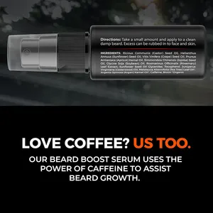 Bartwachstumsserum natürliche Bartpflege mit Biotin- und Caffein für gesünderes, dickeres, vollfüllnderes Men-Ground-Gesichtshaarserum
