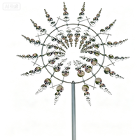 Meilleure vente transfrontalière : Décoration de jardin créative en forme de moulin à vent en acier inoxydable pour l'extérieur, en stock en Chine, vente en gros par moulage