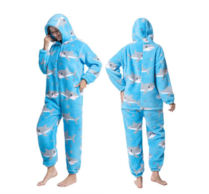 Nuevos pijamas de una pieza para hombres y mujeres Shu terciopelo de algodón con dibujos animados de aguacate ropa de casa transpirable para parejas - Product Image 5