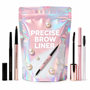Bolsas de Embalaje Cosméticas Holográficas Impresas Personalizadas, Bolsa de Almacenamiento para Brochas de Maquillaje y Herramientas de Belleza con Cierre Hermético, Venta al Por Mayor OEM - Product Image 1