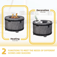 Table carrée moderne en bois pour foyer de patio avec barbecue intégré Mobilier de jardin extérieur Carburant au gaz propane