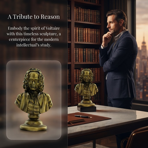 Maßgefertigte Voltaire Metallbüste Berühmter Philosoph Bronze-Skulptur mit Kristallsockel Kupfer-Kunsthandwerk Souvenir-Geschenke Bücherregal-Dekoration OEM - Product Image 6