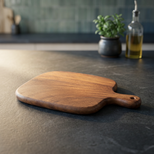 Tabla de cortar de madera natural con resina para cortar, picar, rebanar, servir y preparar alimentos en la cocina. - Product Image 6