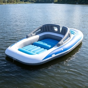 Nouveau bateau <span class=keywords><strong>gonflable</strong></span> pour <span class=keywords><strong>6</strong></span> <span class=keywords><strong>personnes</strong></span>, île flottante, yacht de fête en mer, bateau de rafting en PVC écologique, capacité maximale de 400 cm - Product Image 6