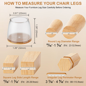 Silent <strong>Furniture</strong> Leg Protector Transparent Matte Silicone Chair Foot <strong>Pads</strong> <strong>Non</strong> <strong>Slip</strong> Felt Base Waterproof Table Leg Covers - Product Image 3