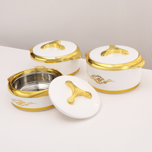 Sang trọng 3pcs <span class=keywords><strong>Cookware</strong></span> <span class=keywords><strong>Set</strong></span> Food Warmer <span class=keywords><strong>Set</strong></span> thực phẩm ấm hơn hiển thị thương mại thực phẩm ấm hơn chafing món ăn thực phẩm hâm nóng thép không gỉ - Product Image 1