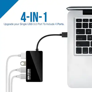 Draagbare 4 In 1 High Speed Usb 3 .0 Por Expander Hub 4 Usb Multiport Adapter Splitter Usb Smart Hub Voor Laptop Pc Accessoires