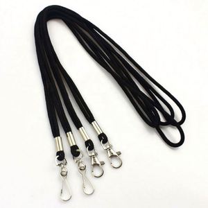 Wholesale Fashion Round Cord Blank Neck Strap Black Nylon Rope <b>Lanyards</b> Custom - Product Image 5