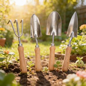 Nouvel ensemble d'outils de jardinage à domicile original de 5 pièces avec manche en bois en acier inoxydable, comprenant une <span class=keywords><strong>pelle</strong></span> de jardin pour pots de fleurs et jardinières - Product Image 6