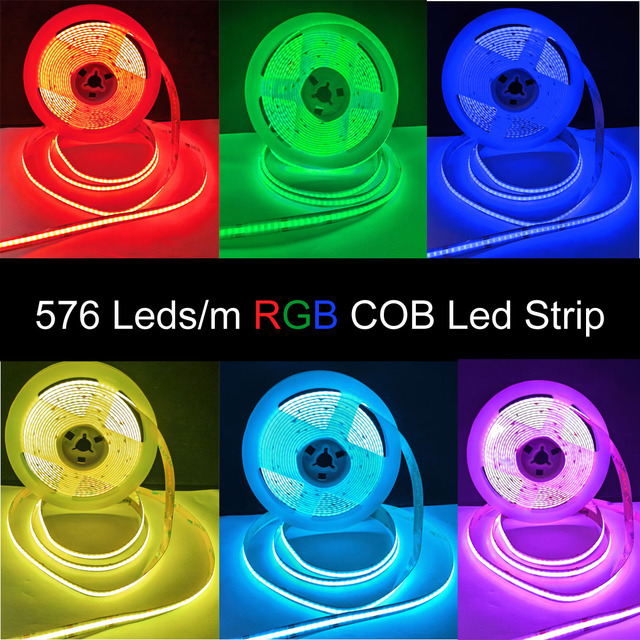 Custom Led Strip Manufacturers China 576 Chips/m 10mm 14W/m Rgb Cob Led Strip Lights Low Voltage DC12v /24v Wholesale