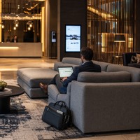Canapé modulaire moderne en tissu, fauteuil de réception commercial pour hall d'hôtel