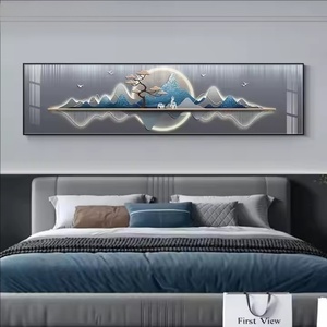 Peinture décorative moderne et minimaliste pour chambre à coucher, style abstrait, murale de chevet, peinture murale de fond pour chambre principale - Product Image 4