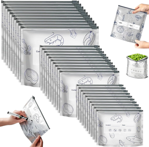 Sacs de conservation en aluminium refermables de qualité alimentaire, étanches, pour viande, fruits de mer, fruits et légumes - Product Image 1
