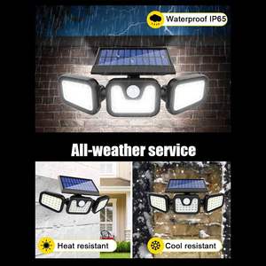 Đèn năng lượng mặt trời LED 74 bóng siêu sáng, cảm biến ánh sáng, dùng ngoài trời, sân vườn, đèn pha LED chống nước IP65 cho gia đình - Product Image 3