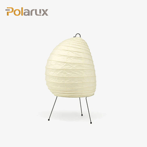 Lámpara de Mesa LED Moderna Japonesa Wabi Sabi con Pantalla de Papel de Arroz, Base de Trípode de Hierro, Luz Blanca Cálida para Sala de Estar - Product Image 1