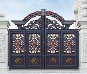 <span class=keywords><strong>Porte</strong></span> de jardin française de luxe haut de gamme <span class=keywords><strong>en</strong></span> <span class=keywords><strong>fer</strong></span> <span class=keywords><strong>forgé</strong></span> noir et aluminium, <span class=keywords><strong>porte</strong></span> coulissante personnalisée, design populaire de luxe - Product Image 3