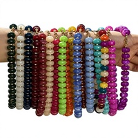 Nouveau Collier Tendance Bohème Fait Main Géométrique Plaqué Or 18K avec Perles en Plastique et Roues en Résine Acrylique Colorées pour Femme – Idéal Plage et Été