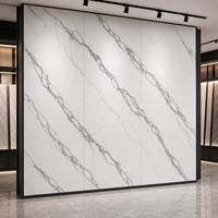 Panneau mural en marbre UV WYRAX 1220x2440mm 3.5mm Blanc Panda Brillant Imperméable pour Showroom
