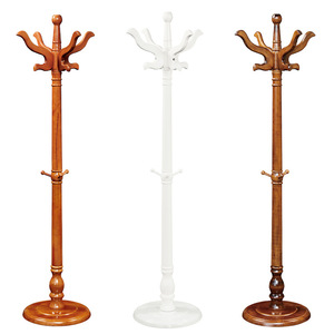 Bedroom Living Room Decoration Walnut Color Wooden <b>Coat</b> Rack Heavy Duty Stable Base Multi <b>Hook</b> Hat Bag Hanger - Product Image 3