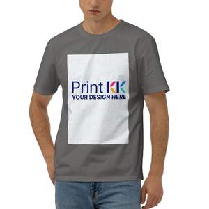 เสื้อยืดแขนสั้นผ้าฝ้ายคอมบ์สำหรับผู้ชาย, เสื้อยืดผ้าฝ้ายถัก180ก. ผ้าระบายอากาศปักโลโก้3D กราฟิกสไตล์บ็อกซี่ - Product Image 5