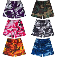 Shorts de basketball personnalisés en maille pour hommes, imprimés intégralement, double couche, en polyester sublimé, motif camouflage, 5 pouces, qualité supérieure, pour fabricants professionnels