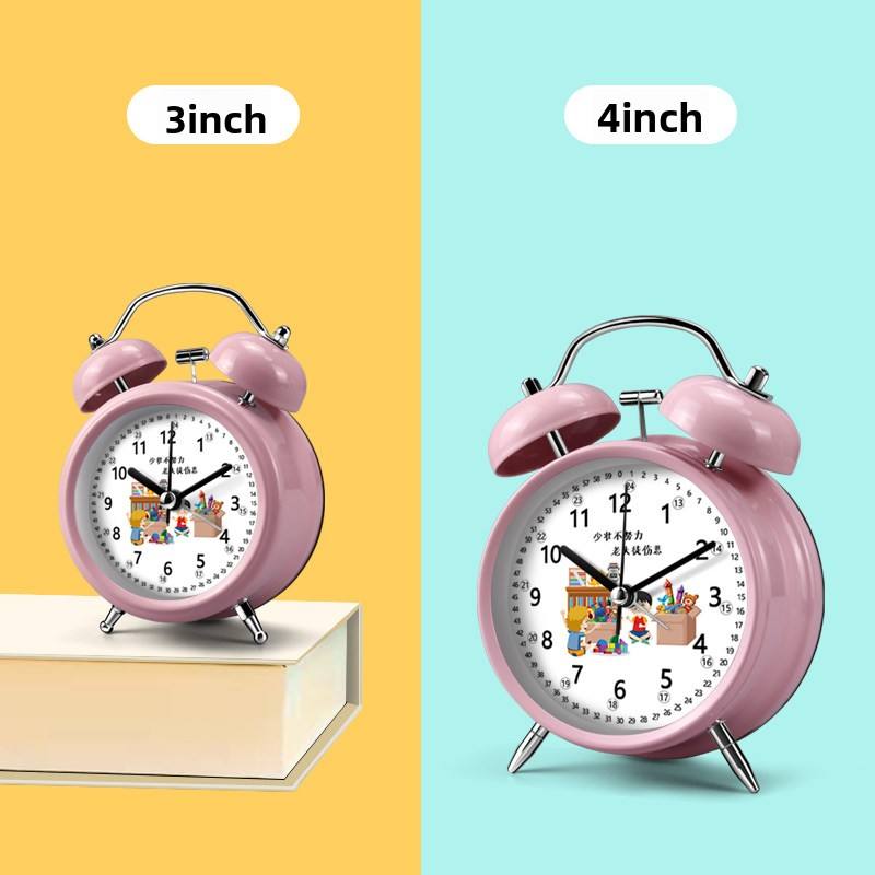 Lclock Cartoon Children Metal Cartoon Alarm Clock Silent Quartz Analog Dial Time ...
