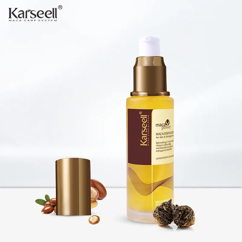 Supporto personalizzazione privata Karseell Maca Argan olio naturale siero organico per la crescita dei capelli olio adatto a qualsiasi tipo di vendita calda di capelli