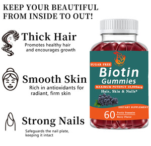 Gummies de biotine à marque privée OEM avec biotine et sodium, complément beauté pour la peau, les cheveux et les ongles - Product Image 4