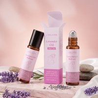 Huiles Essentielles Naturelles Biologiques en Gros : Huile de Rose et Huile de Lavande pour Massage avec Applicateur à Bille Métallique