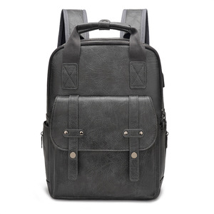 2025 nueva mochila Retro transfronteriza para hombre, estilo Vintage, bolsa de estudiante de PU de mano de gran capacidad - Product Image 2