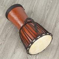 Djembe à main pour débutants de 8 pouces, construction en bois massif sculpté à la main, tambour en peau de chèvre naturelle de qualité supérieure